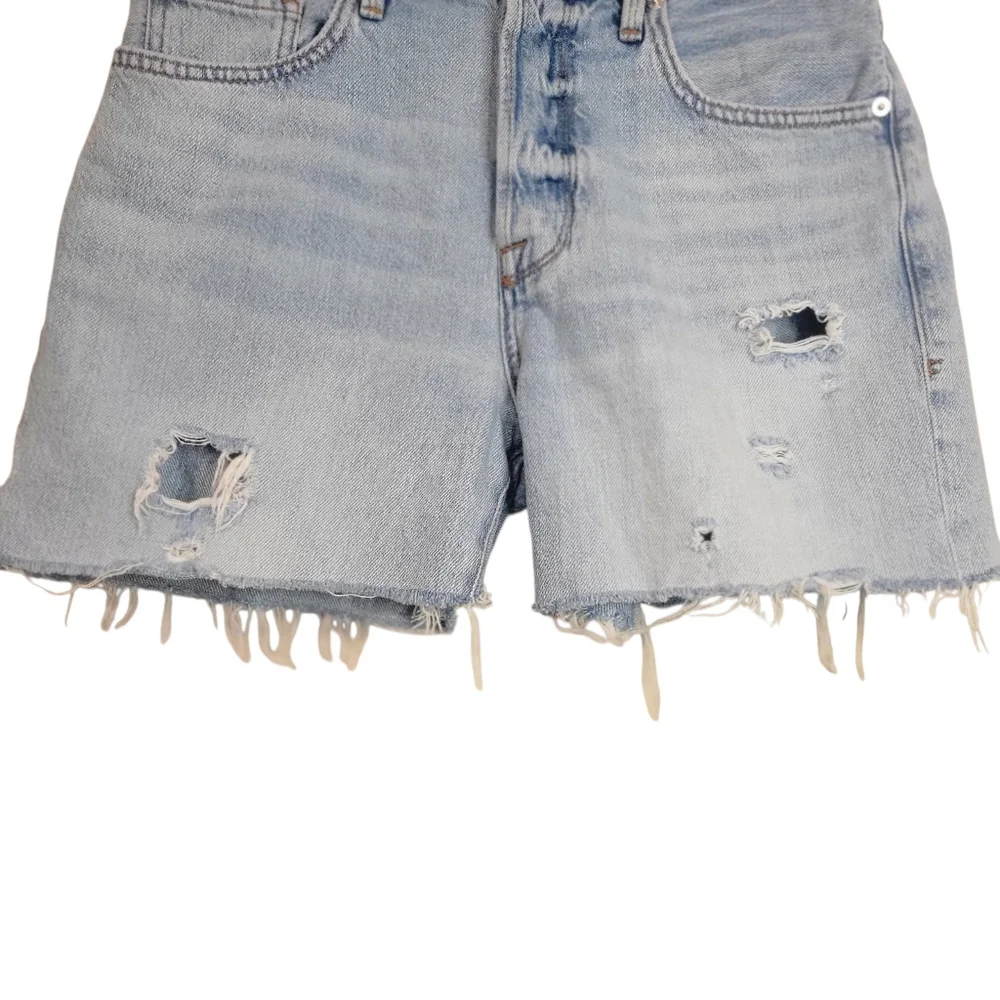 FRAME 'Le Original' High Rise Button Fly Lightwash Denim Shorts, Size 27